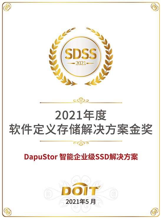 2021年度软件定义存储解决方案金奖-DapuStor智能企业级SSD解决方案